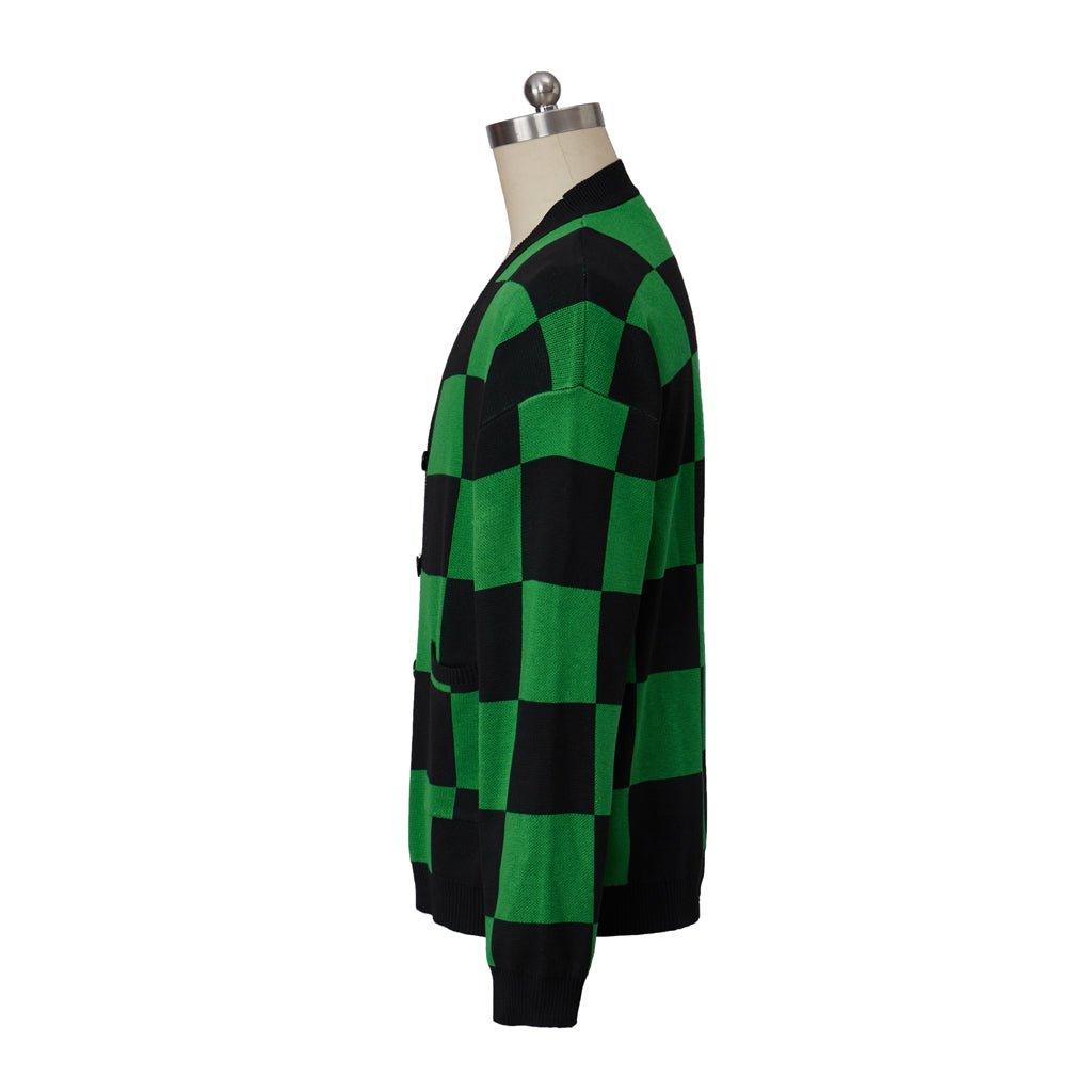 Traje de Cosplay de Kamado Tanjirou | Suéter Cardigan para Hombres | Serie de Suéter de Cosplay - Fantasia Cosera