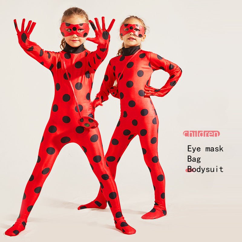 Disfraz de Halloween de Mariquita y Gato Negro para Niños - Adorable Mono de Mariquita - Fantasia Cosera