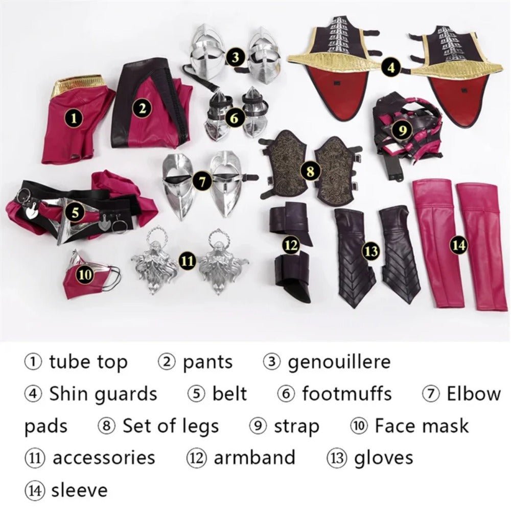 Traje de Cosplay de Mileena - Mortal Kombat, Conjunto Completo para Halloween y Carnaval - Fantasia Cosera