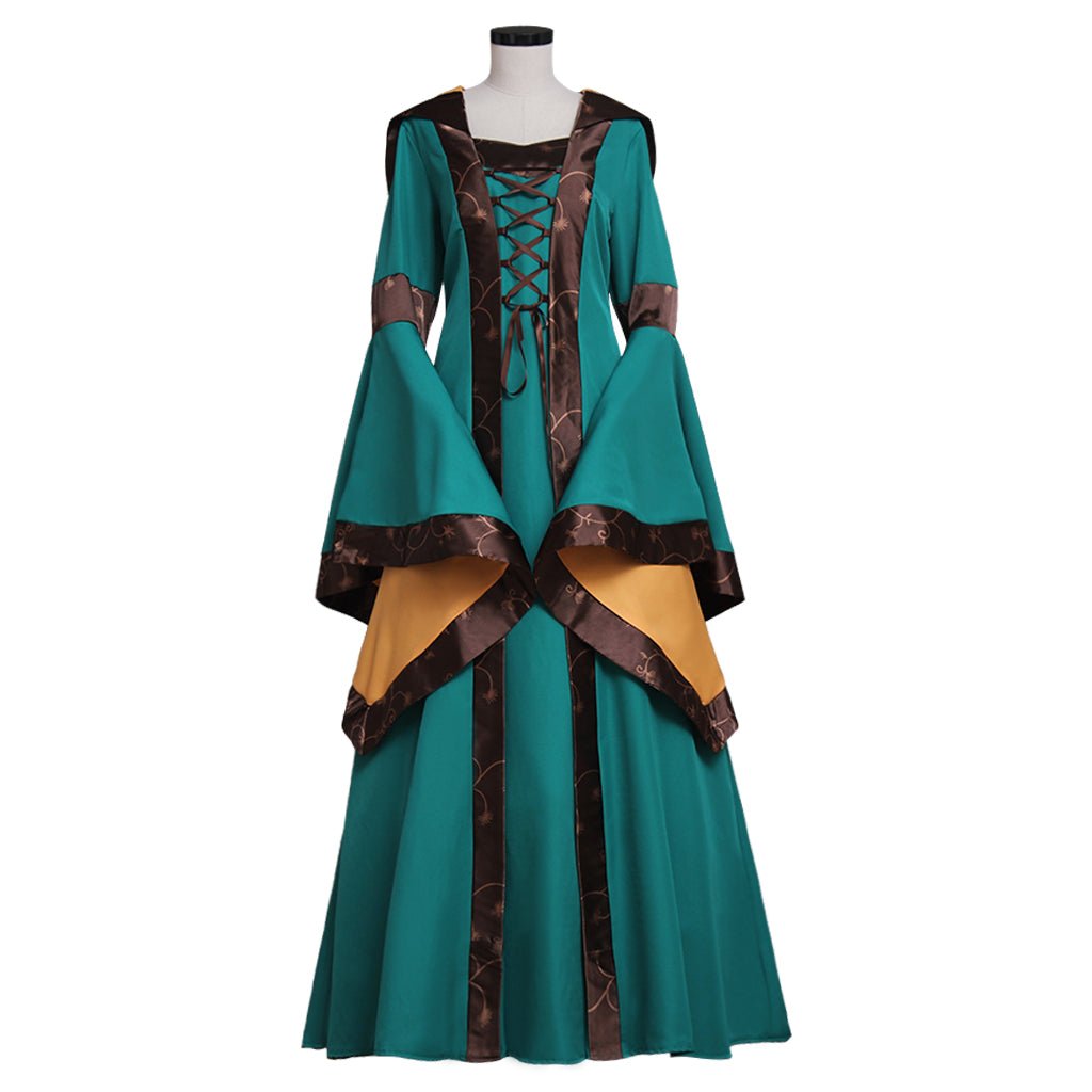 Vestido Verde Medieval Renacentista Victoriano para Mujer, Disfraz de Fantasía Histórica para Fiestas y Eventos - Fantasia Cosera