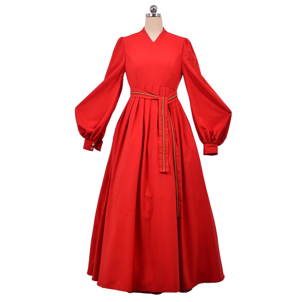 Vestido de Cosplay de Buttercup de La Princesa Prometida - Vestido Rojo de Mangas Largas con Escote en V para Bodas, Bailes y Eventos - Fantasia Cosera