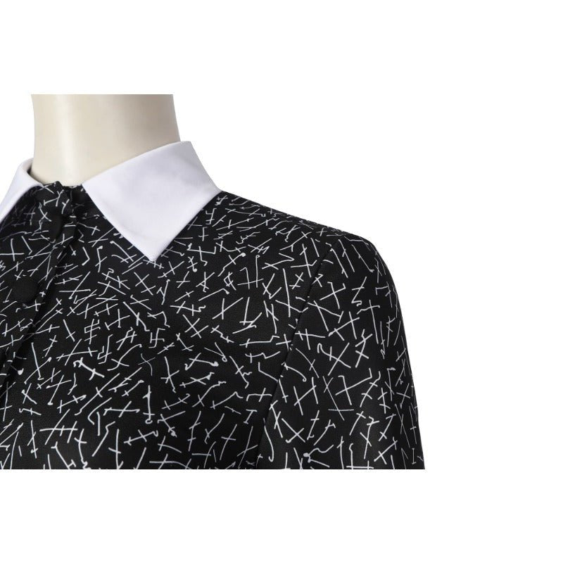 Vestido Cosplay Wednesday Addams Negro Gótico para Mujer - Fantasia Cosera