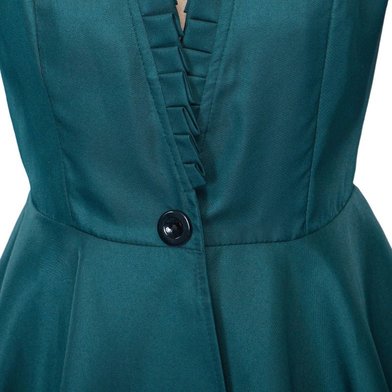 Vestido Gótico Medieval de Cocktail Alto-Bajo – Traje de Cosplay de Manga Larga para Mujer - Fantasia Cosera