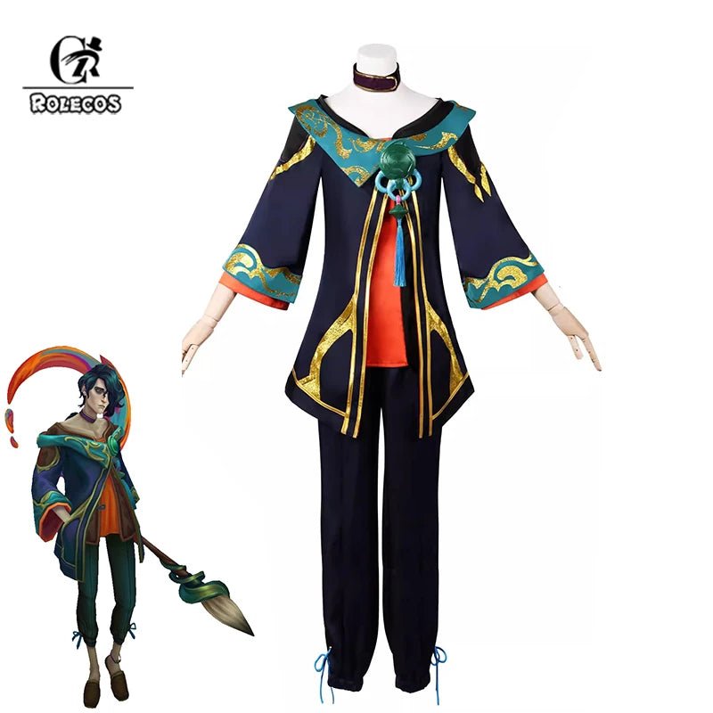 LOL El Visionario Hwei Traje de Cosplay LOL Arte Splash Lukai Hwei Campeón Hombre Traje de Cosplay Halloween Conjunto Completo - Fantasia Cosera