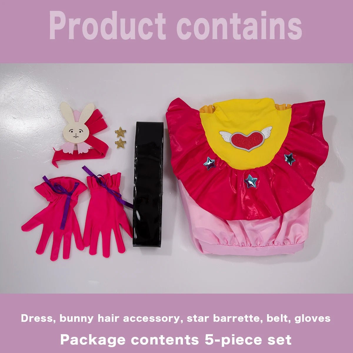 Disfraz de Cosplay de Ai Hoshino de OSHI NO KO Anime con Peluca, Vestido Lolita y Pin para el Cabello de Conejo - Fantasia Cosera