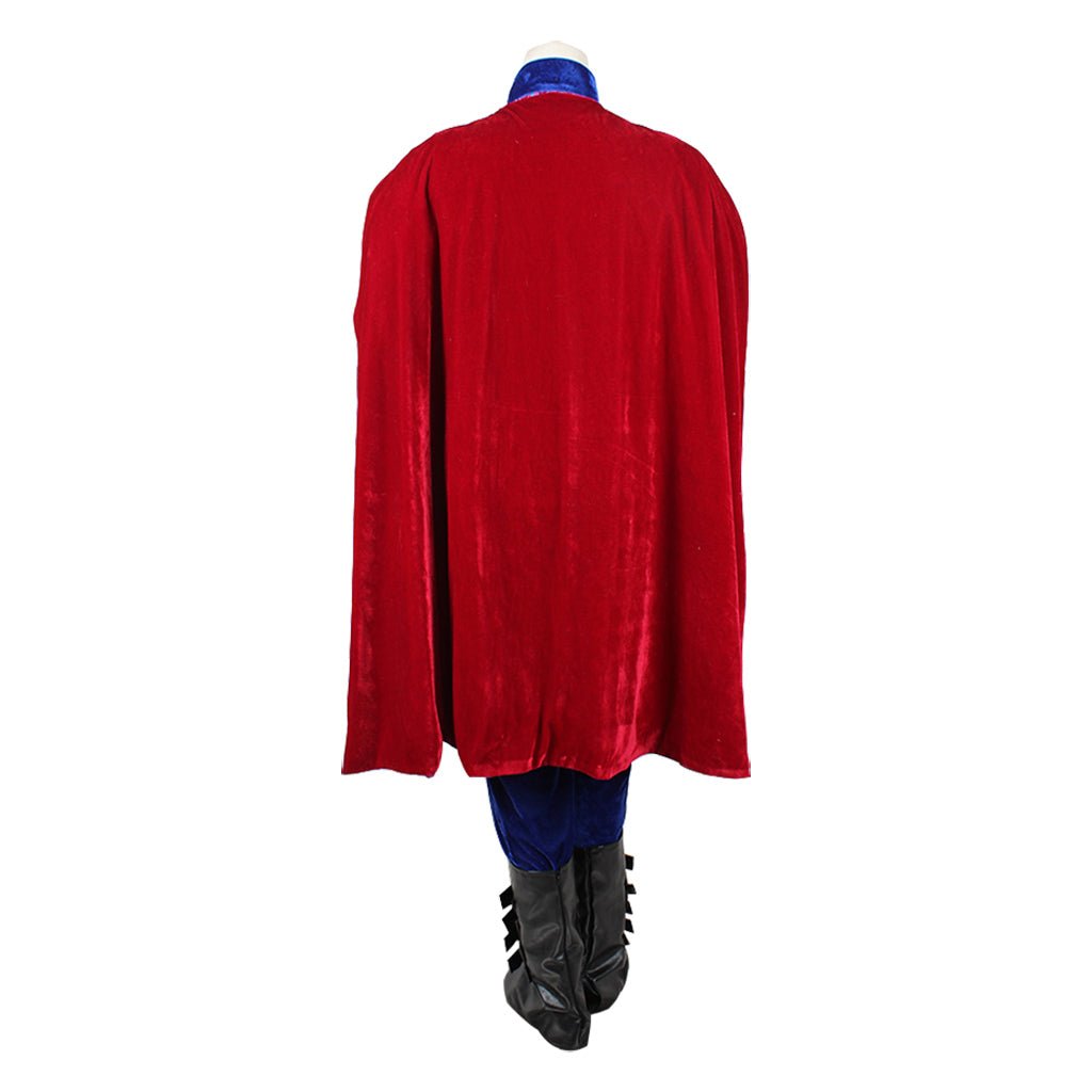 Traje de Príncipe Medieval Cosplay | Conjunto Completo de Terciopelo Rojo y Azul para Hombres | Halloween y Fiestas - Fantasia Cosera
