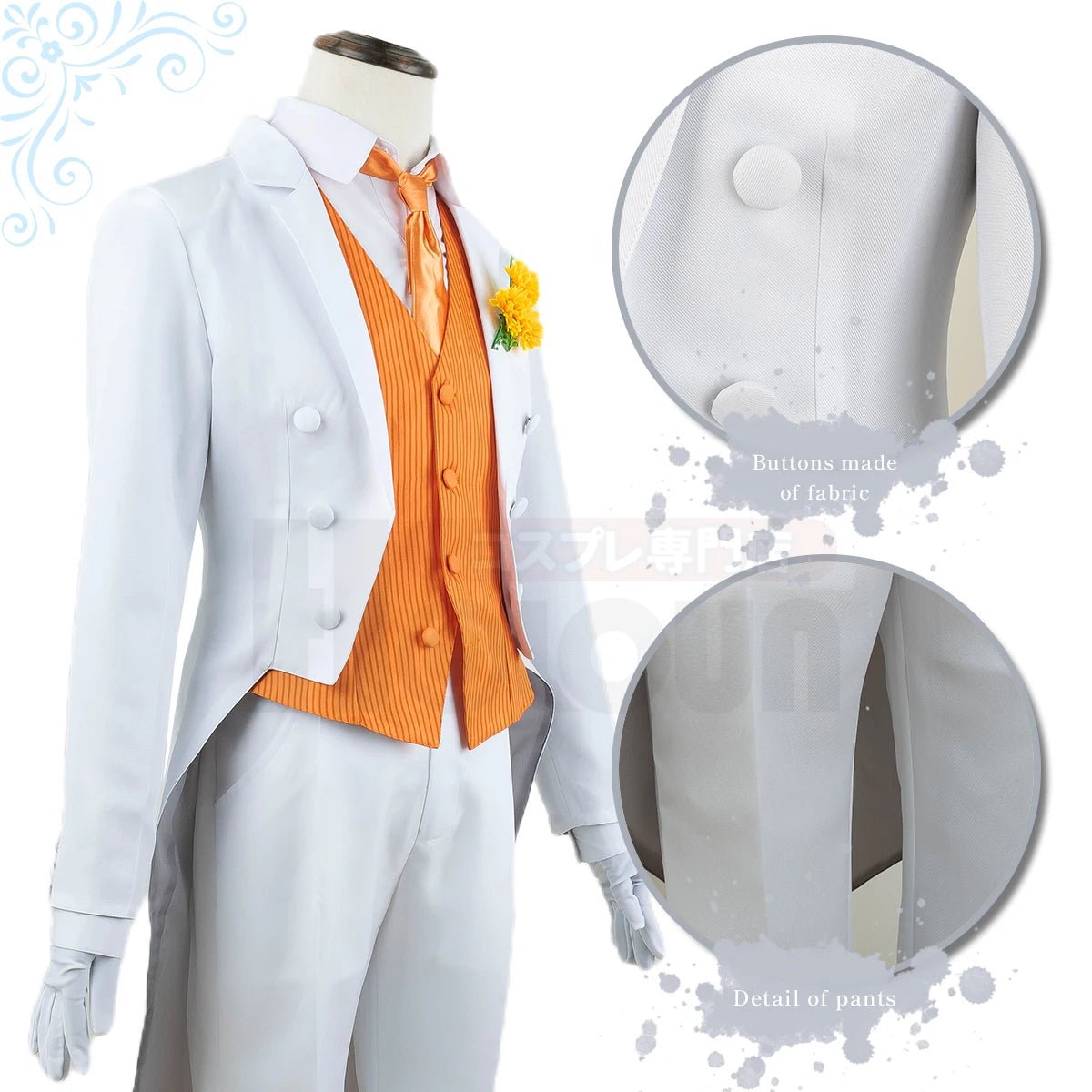 Traje de Cosplay de Kunigami de Blue Lock Anime con Peluca, Tuxedo y Corsage - Fantasia Cosera