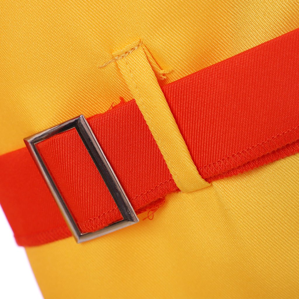 Traje de Cosplay de Aang, El Último Maestro del Aire - Túnica Amarilla con Capa Roja - Fantasia Cosera