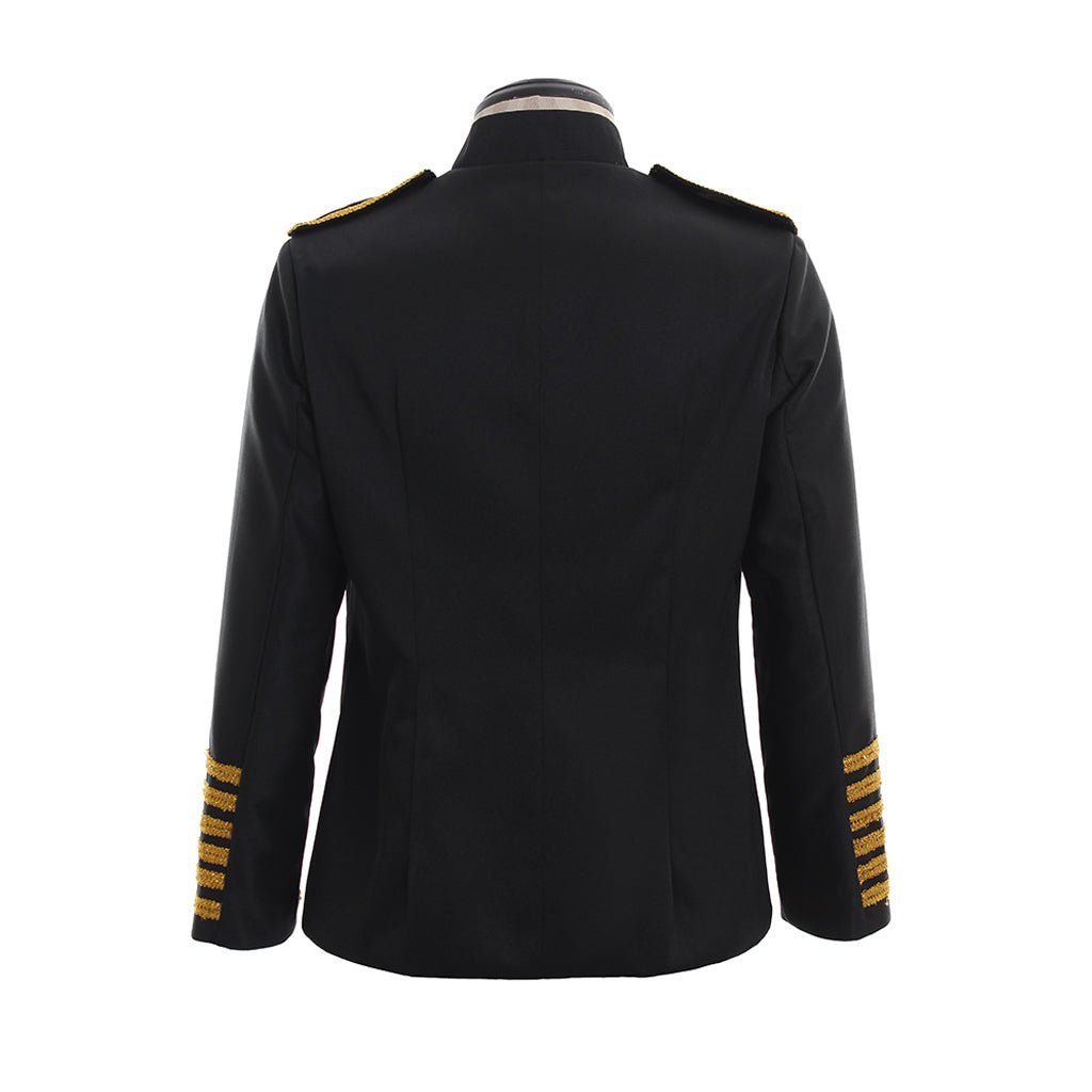 Chaqueta Militar Clásica para Hombre con Doble Botonadura y Bordados | Traje Negro y Rojo para Bodas, Graduaciones y Actuaciones - Fantasia Cosera