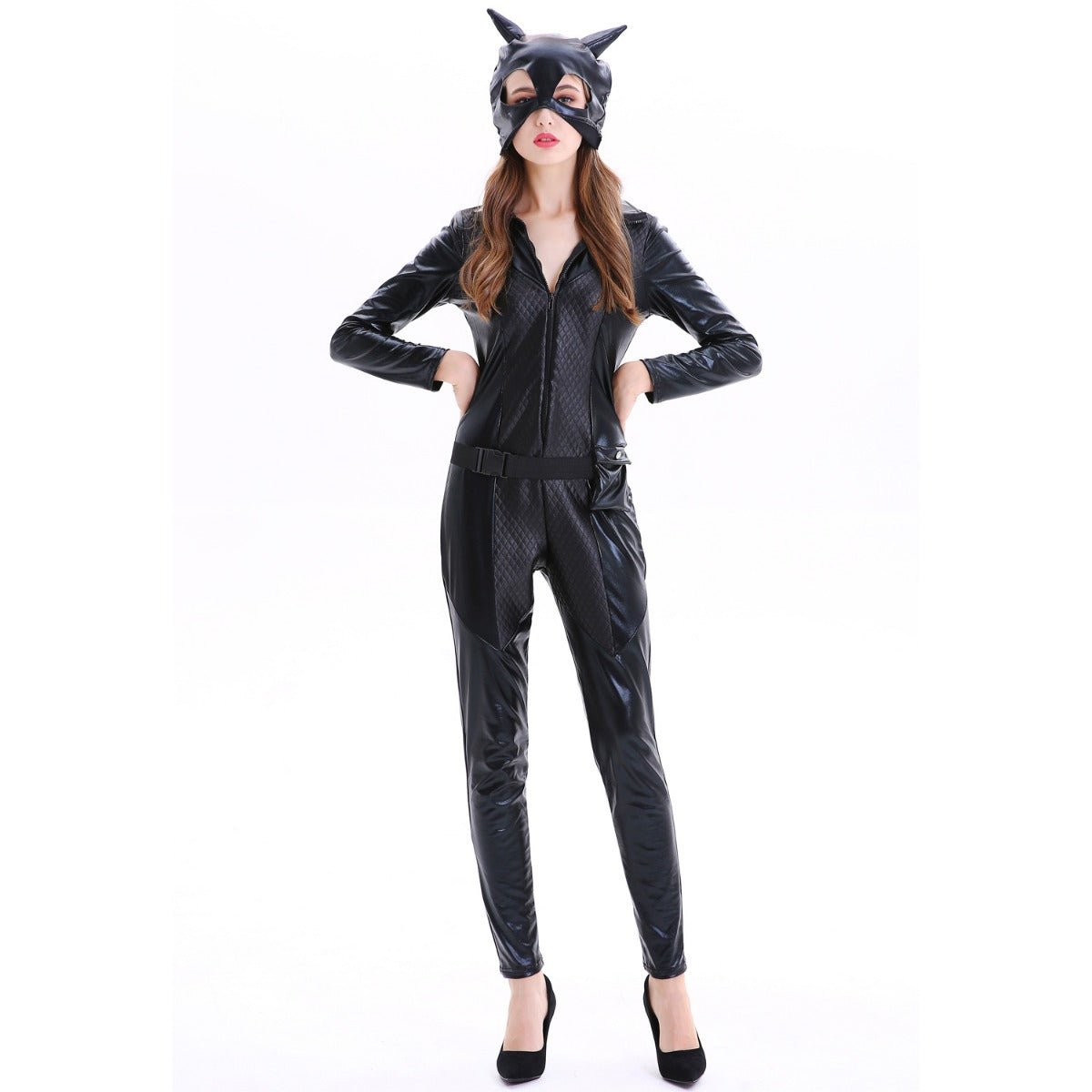 Traje de Catwoman para Mujer en Piel Sintética | Fantasía Cosera - Fantasia Cosera