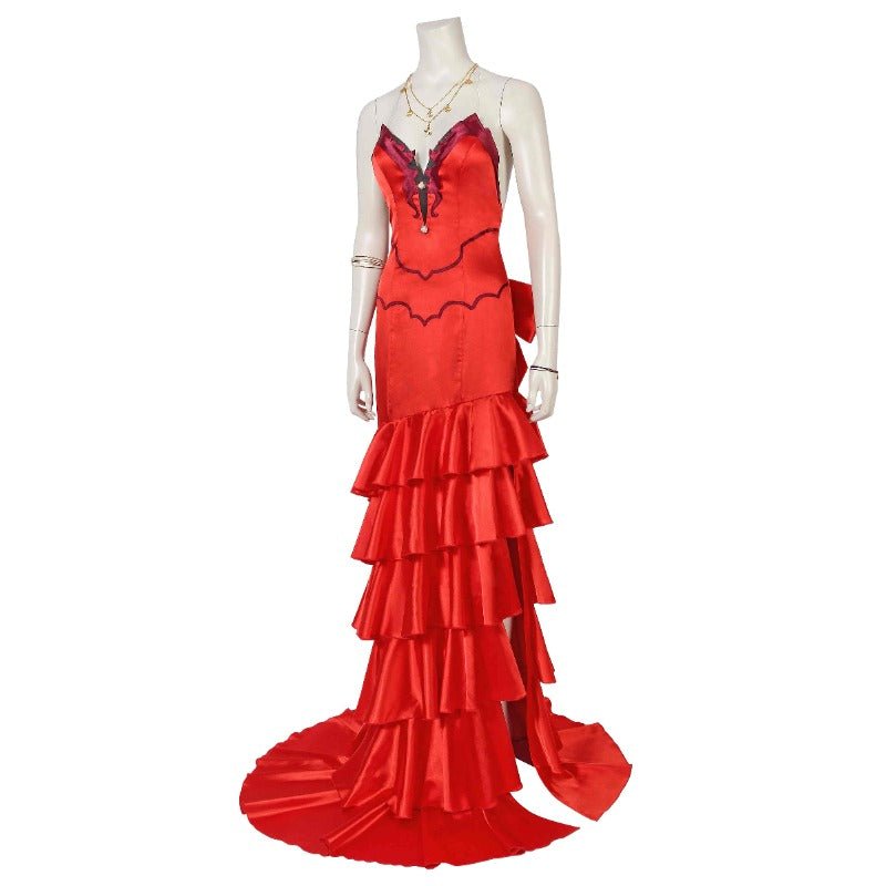 Vestido Rojo sin Tiras de Aerith FF7 Disfraz de Cosplay para Halloween y Fiestas - Fantasia Cosera