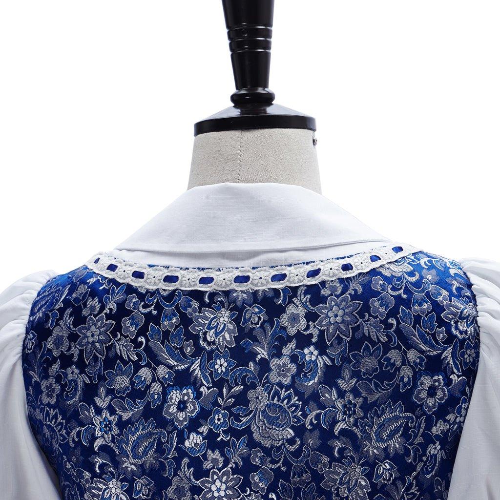 Vestido de Doncella Azul de Belle para Mujer - Disfraz de Princesa Belle - Fantasia Cosera