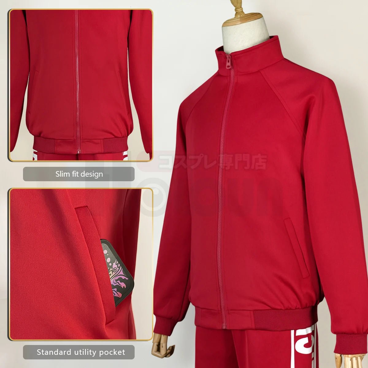 Disfraz Cosplay de Haikyuu!! Uniforme de Nekoma High School Kuroo Tetsuro Kozume Kenma Traje de Entrenamiento con Cremallera Completa - Fantasia Cosera