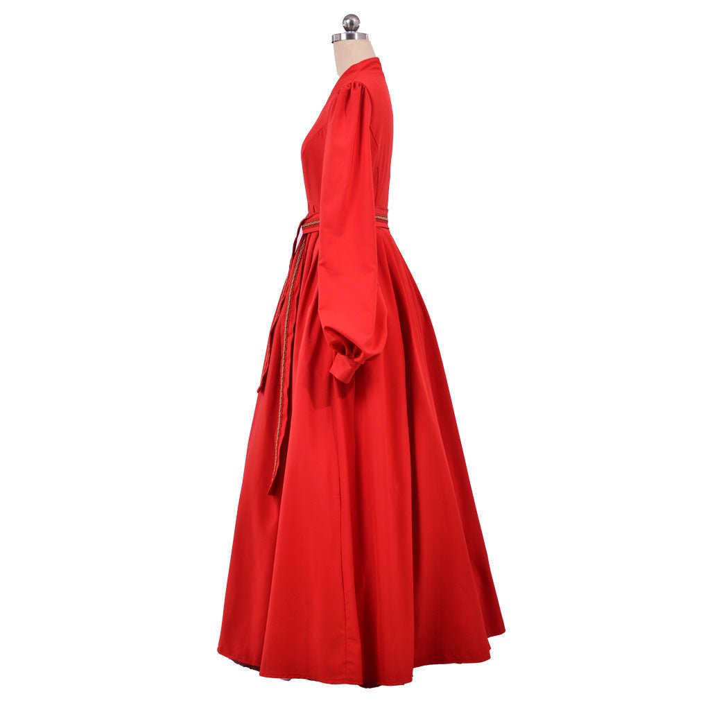 Vestido de Cosplay de Buttercup de La Princesa Prometida - Vestido Rojo de Mangas Largas con Escote en V para Bodas, Bailes y Eventos - Fantasia Cosera