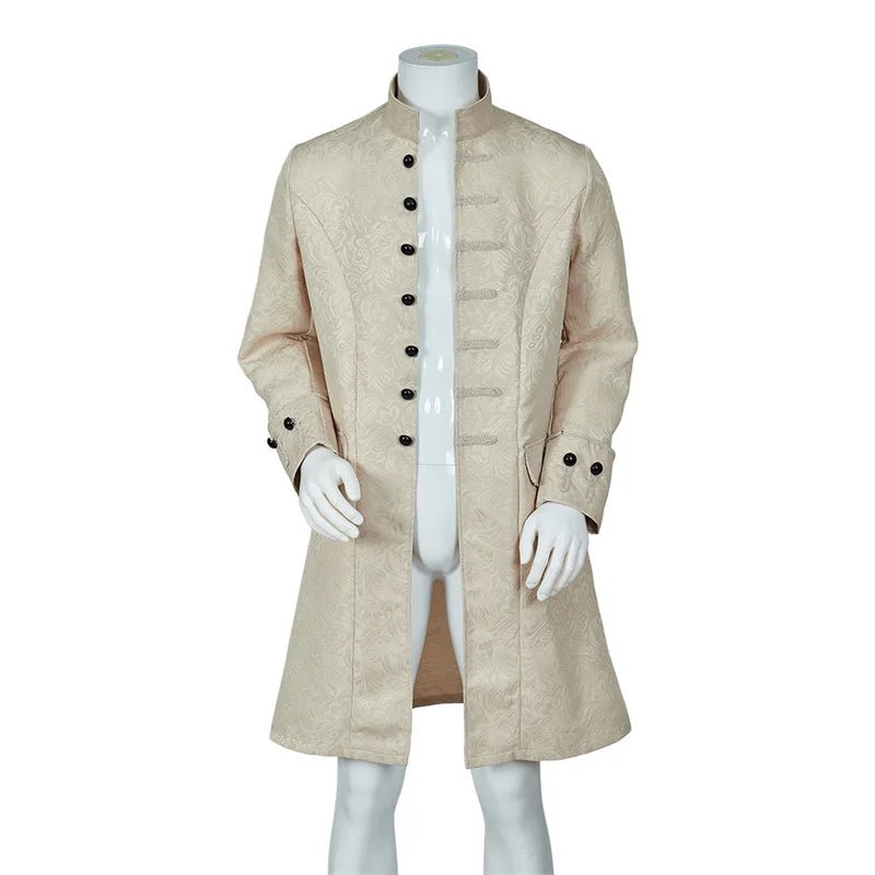 Chaqueta Gótica Victoriana para Hombres - Abrigo Largo Medieval Steampunk - Fantasia Cosera