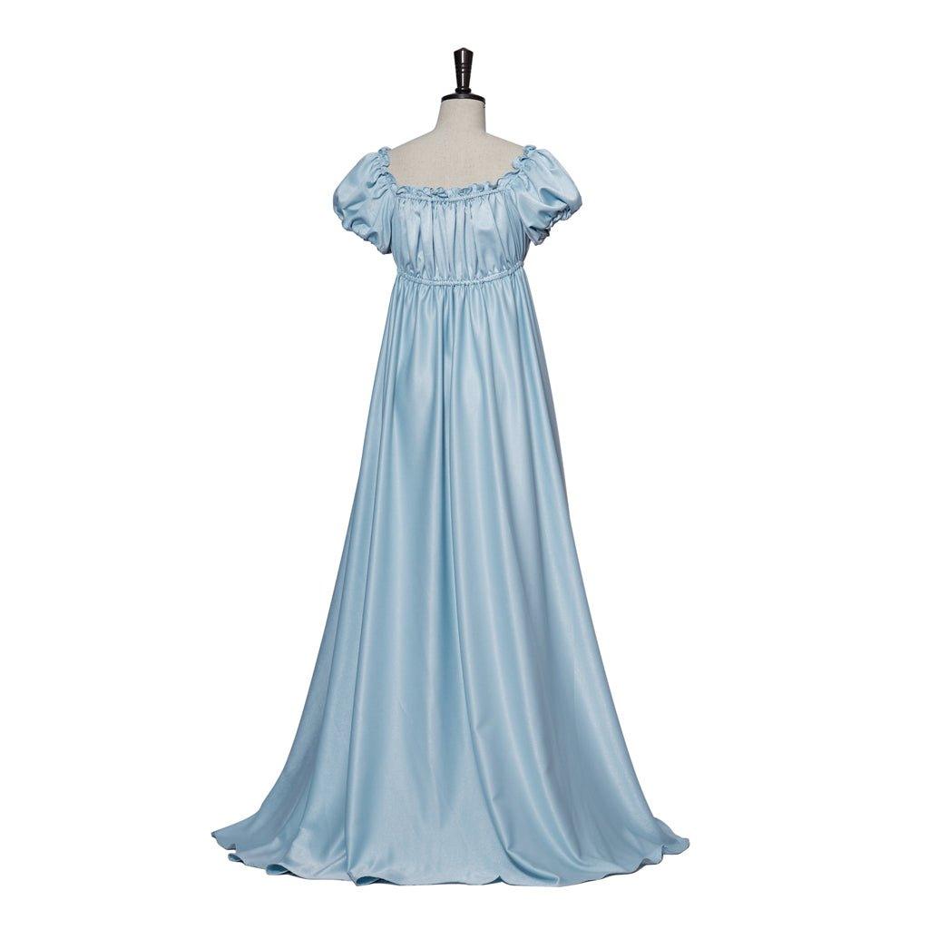 Vestido de Cosplay Bridgerton - Vestido de Regencia Azul Claro con Cintura Imperio - Fantasia Cosera