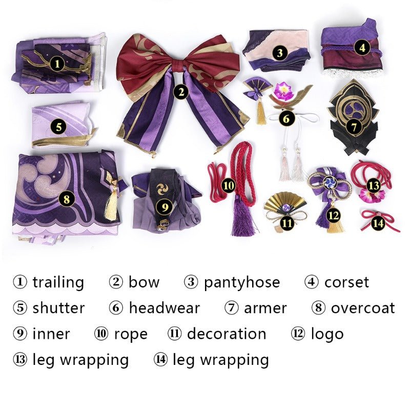 Traje de Cosplay de Raiden Shogun de Genshin Impact - Vestidos Elegantes para Halloween y Eventos - Fantasia Cosera