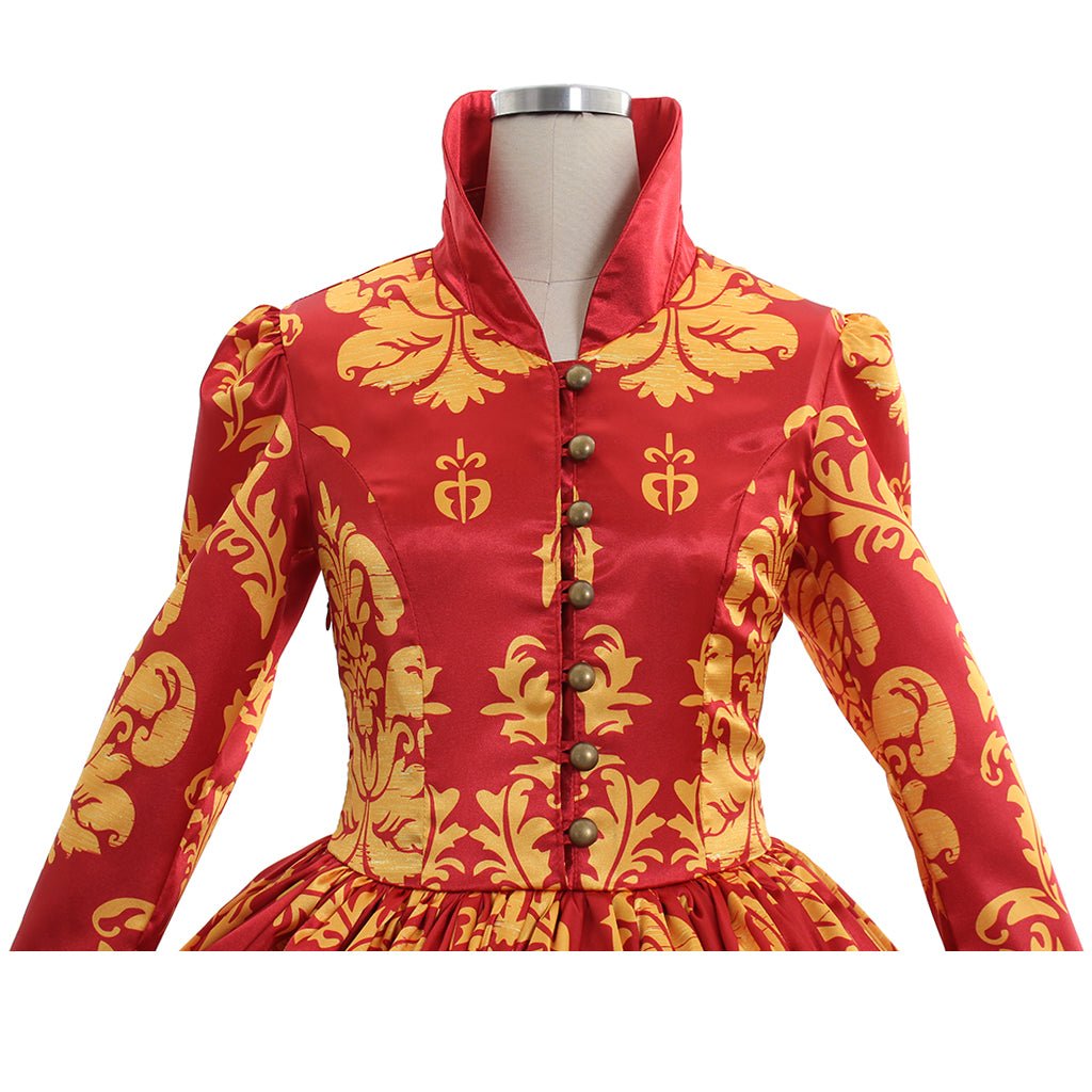 Vestido de Boda Renacentista Medieval Rojo | Vestido de Baile para Mujer Hecho a Medida - Fantasia Cosera