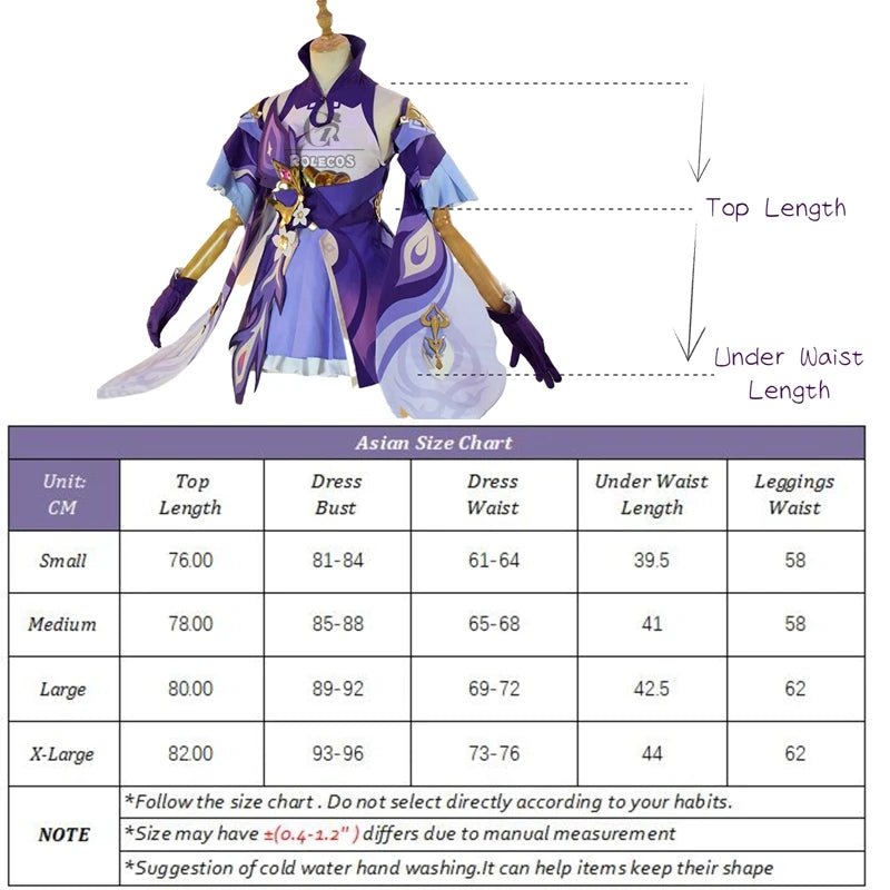 Traje de Cosplay de Keqing de Genshin Impact para Mujer, Vestido Morado para Halloween - Fantasia Cosera