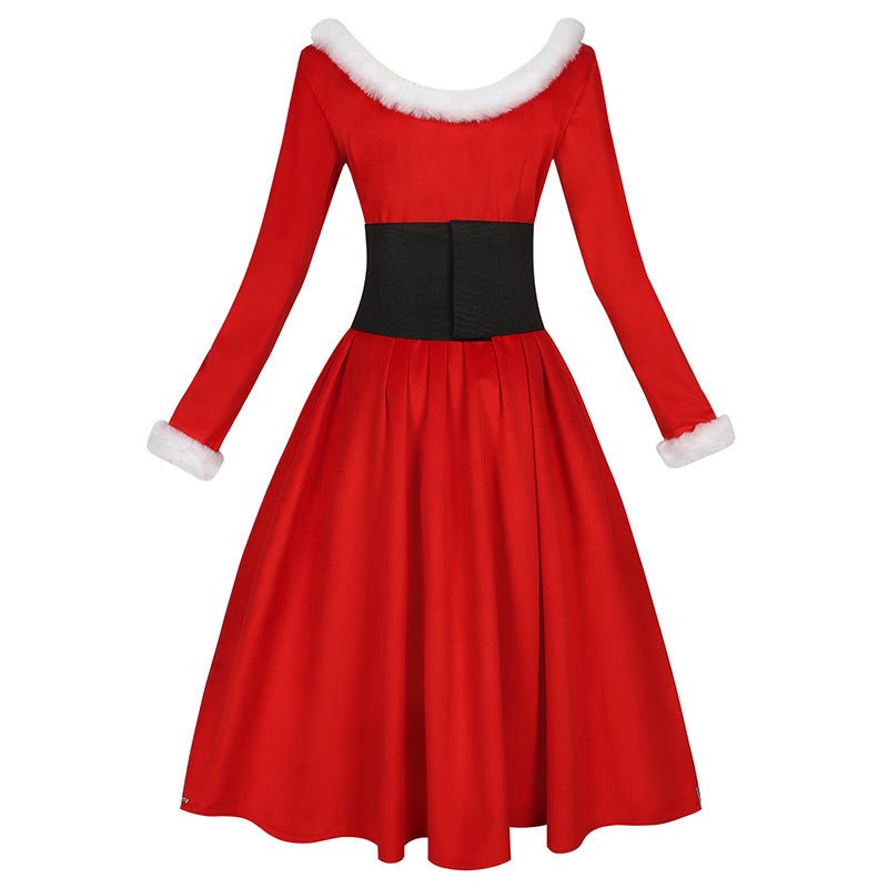 Disfraz de Navidad temático vestido rojo para fiestas y eventos de cosplay - Fantasia Cosera