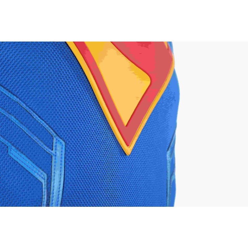 Traje de Cosplay Superhéroe Legado Clark Kent - Bodysuit Azul con Capa Roja - Fantasia Cosera