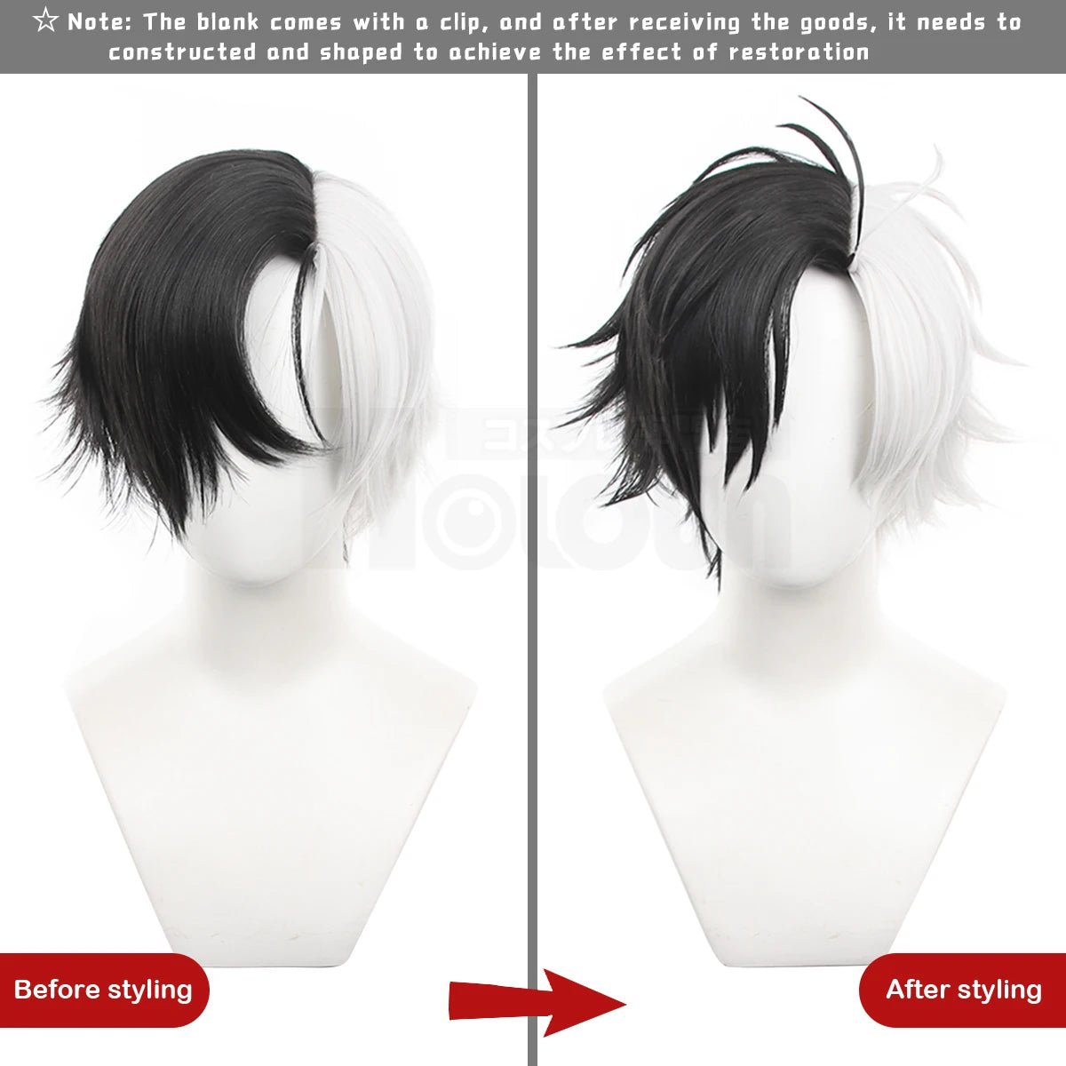 Peluca de Cosplay de Haruka Sakura de Wind Breaker Rosa Sintética Ajustable Regalo de Halloween - Fantasia Cosera