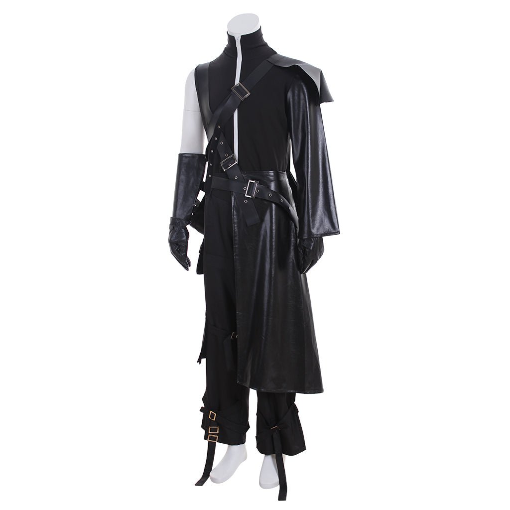 Traje de Cosplay de Cloud Strife de Final Fantasy VII Conjunto Completo con Guantes, Capa y Cinturón - Fantasia Cosera