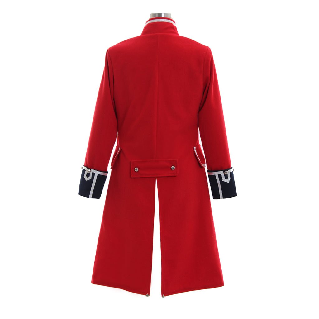 Elegante Chaqueta Pirata Roja de Lana con Puños Negros para Mujeres – Estilo Napoleónico - Fantasia Cosera
