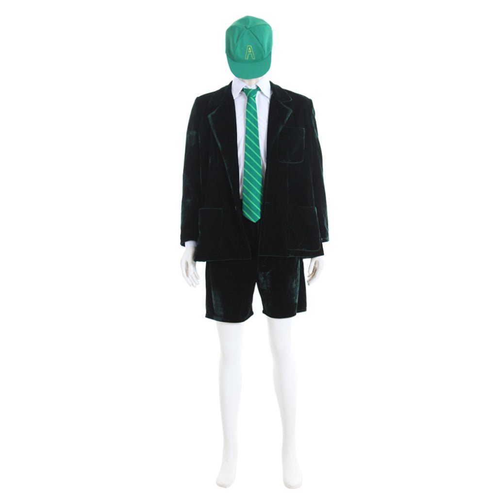 Traje de Cosplay de Angus Young de AC/DC – Conjunto de Abrigo de Terciopelo y Pantalones Cortos para Hombres/Mujeres - Fantasia Cosera