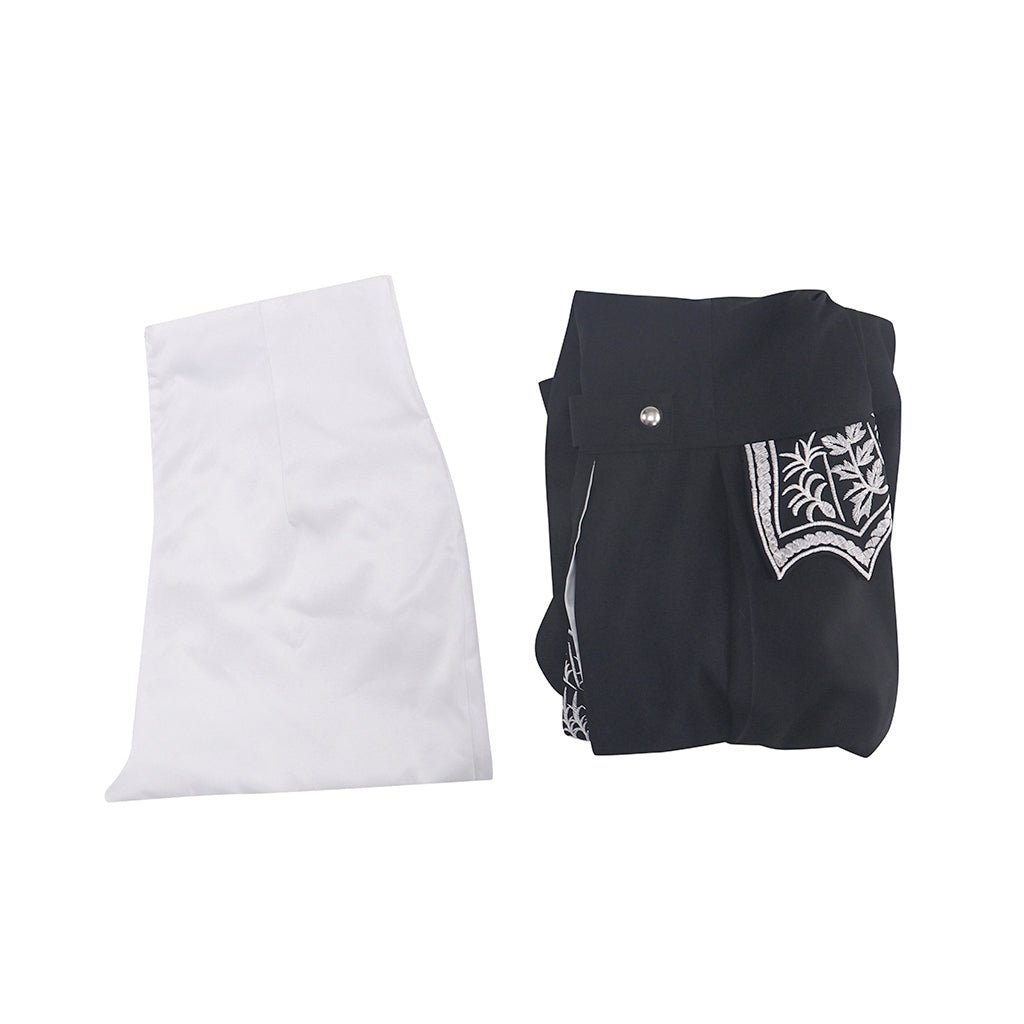 Traje de Príncipe Medieval para Hombre - Negro con Detalles Plateados, Abrigo, Chaleco y Pantalón para Ferias Renacentistas y Cosplay - Fantasia Cosera