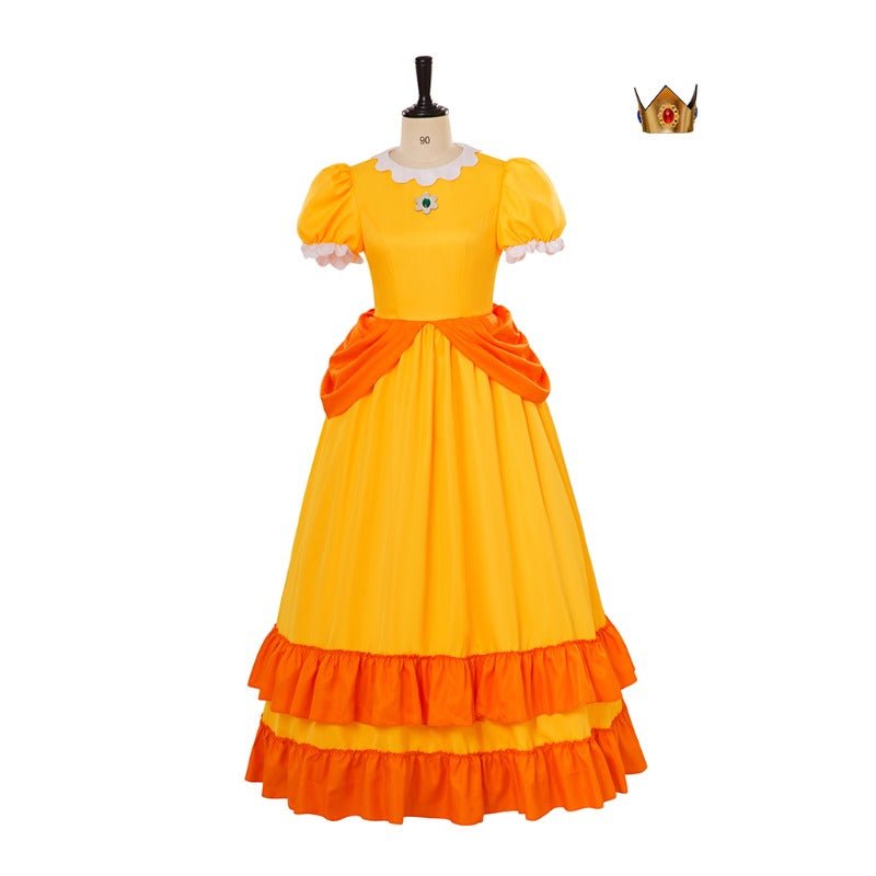 Vestido Rosalina Cosplay con Corona - Disfraz de Princesa Daisy para Halloween y Fiestas - Fantasia Cosera