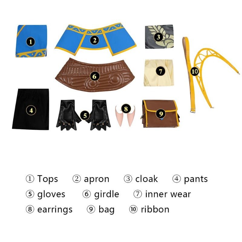 Traje de Cosplay de Princesa Zelda Azul - Outfit de La Leyenda de Zelda: Aliento de lo Salvaje para Halloween y Eventos - Fantasia Cosera