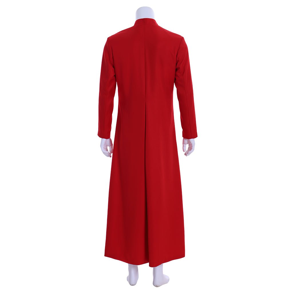 Túnica de Clérigo Roja para Hombre, Disfraz de Sacerdote con Cuello Alto, Vestimenta Litúrgica - Fantasia Cosera