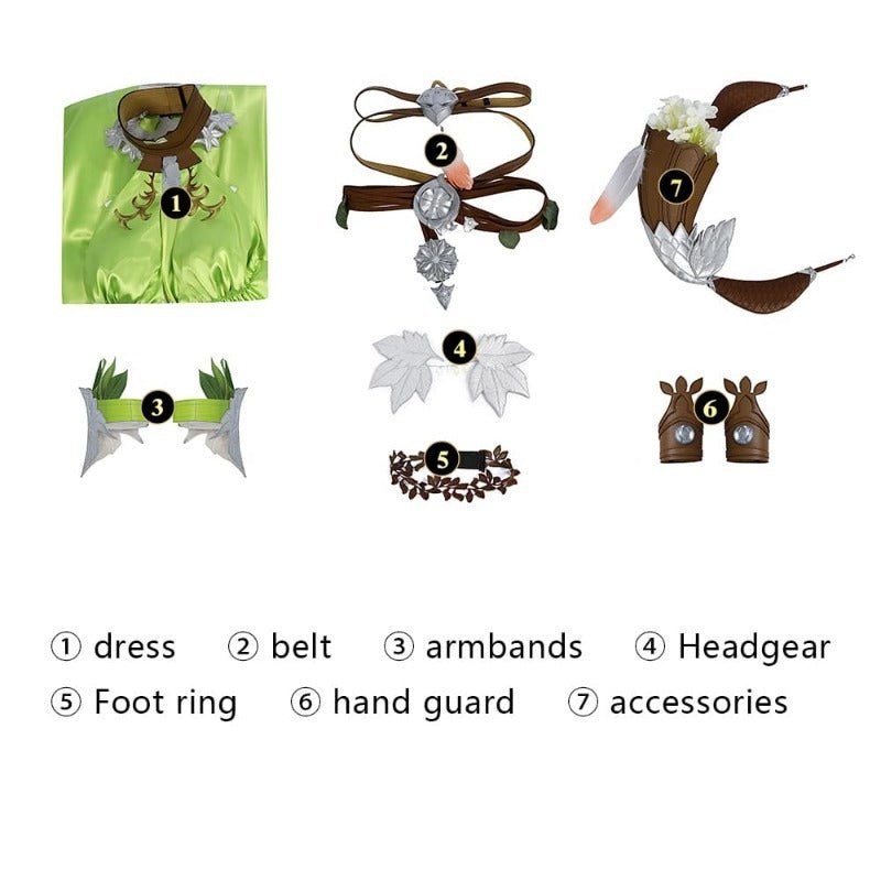 Traje de Nophica de FF14 Cosplay - Vestido Largo Verde para Halloween y Fiestas - Fantasia Cosera