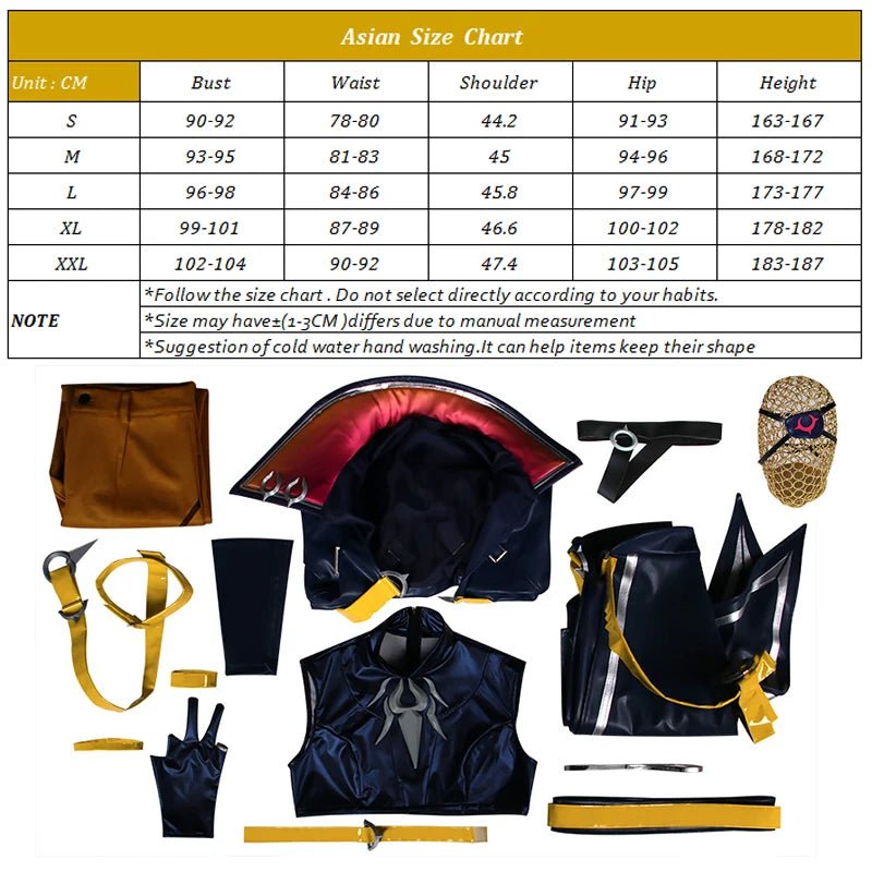 Traje de Cosplay Kayn Heartsteel LOL para Hombre Adulto - Disfraz de Rol Completo con Máscara para Ojos - Fantasia Cosera