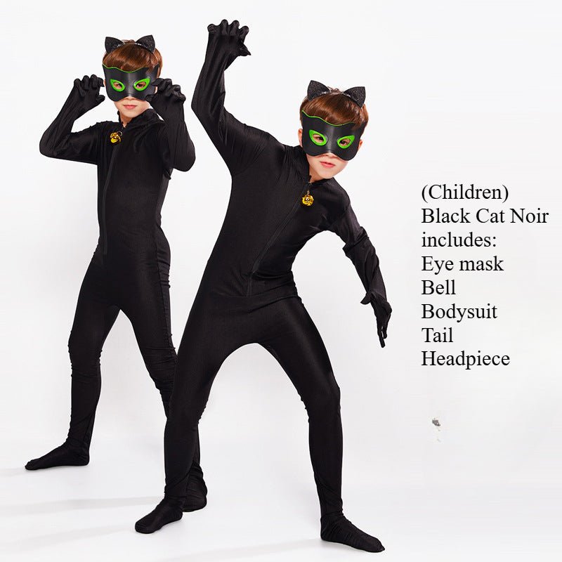 Disfraz de Halloween de Mariquita y Gato Negro para Niños - Adorable Mono de Mariquita - Fantasia Cosera