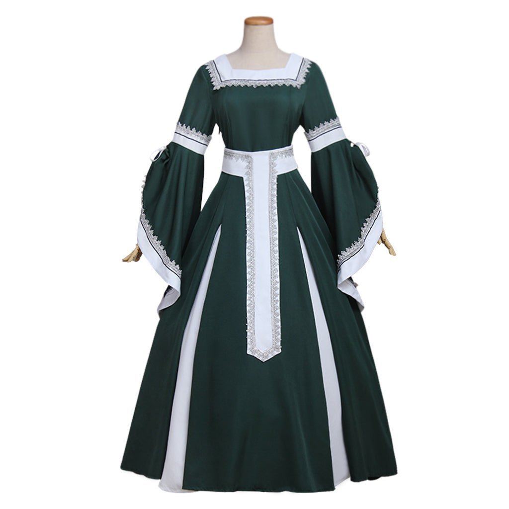 Disfraz de Halloween para Mujer Princesa Medieval Vestido Verde Renacentista Victoriano Traje de Cosplay - Fantasia Cosera