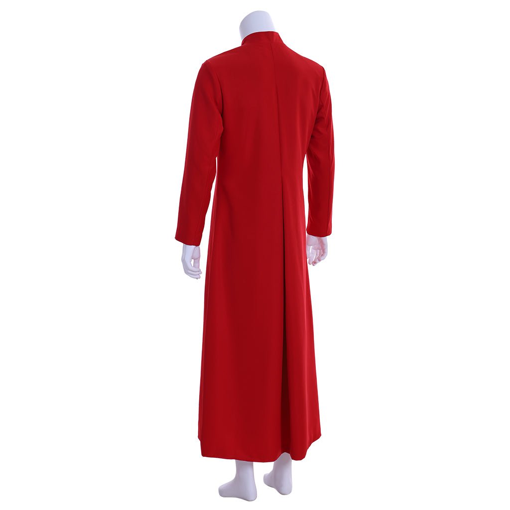 Túnica de Clérigo Roja para Hombre, Disfraz de Sacerdote con Cuello Alto, Vestimenta Litúrgica - Fantasia Cosera