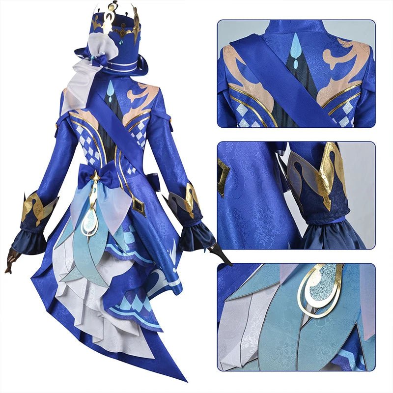 Traje de Cosplay de Genshin Impact Furina Diosa del Agua Fontaine Focalors para Mujer - Fantasia Cosera