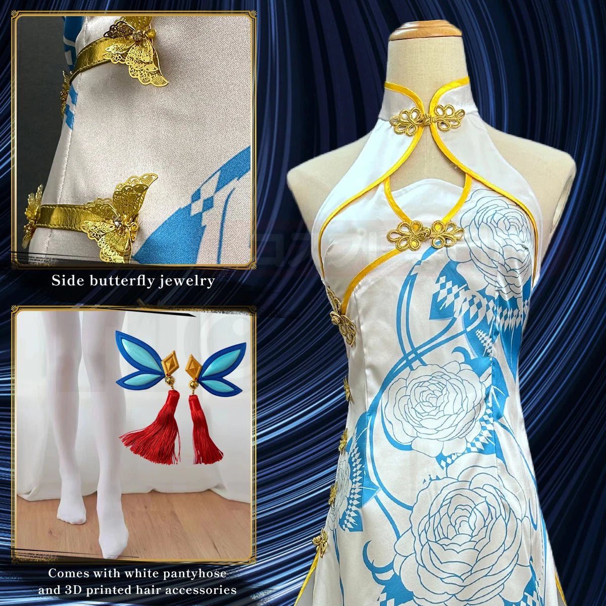 OSHI NO KO Anime Ai Hoshino Cosplay Traje China Cheongsam Chi-pao Sin Mangas - Fantasia Cosera