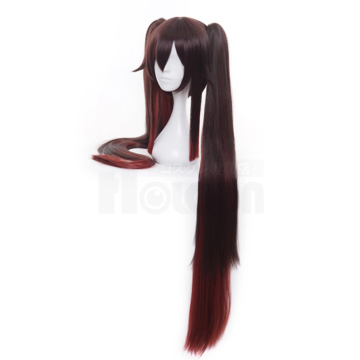 Peluca Cosplay Hu Tao Genshin Impact Rosa Fibra Sintética Ajustable - Fantasia Cosera
