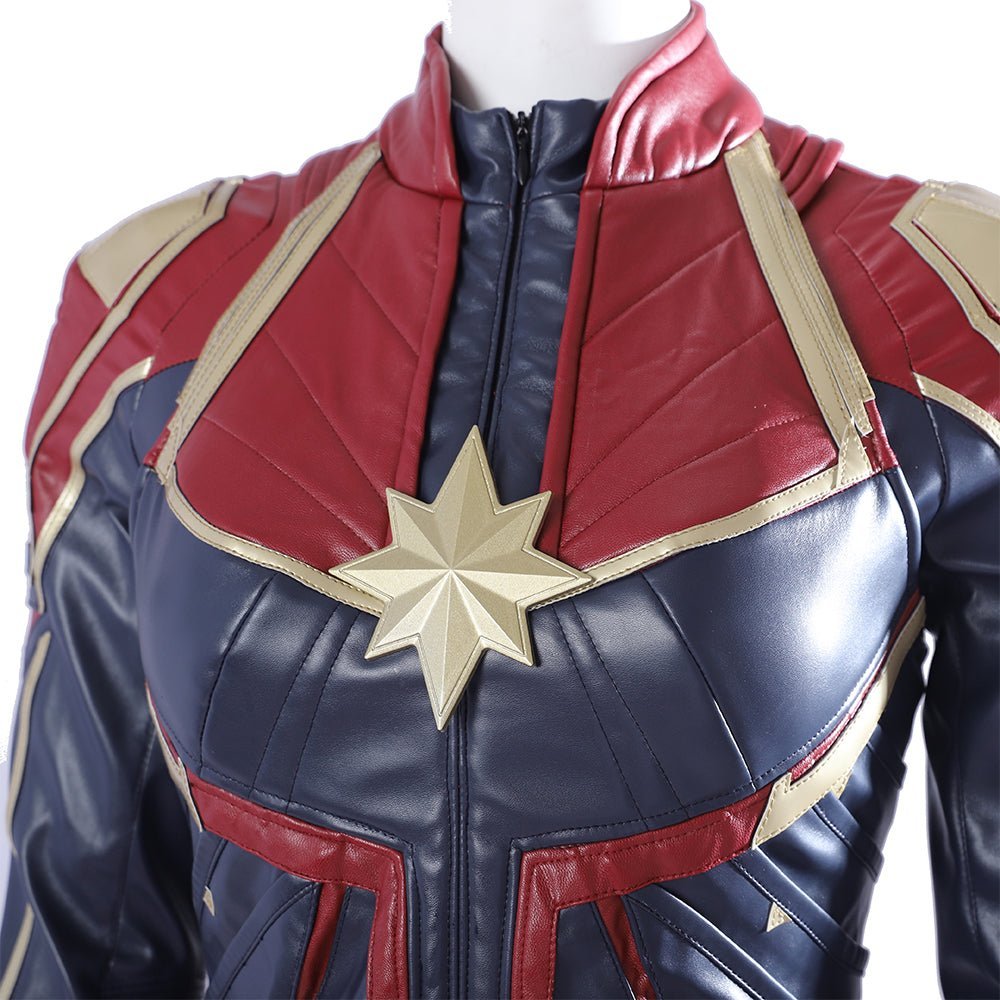 Traje de Cosplay de Captain Marvel Versión Roja - Outfit de Captain Marvel (Carol Danvers) de la Película - Fantasia Cosera
