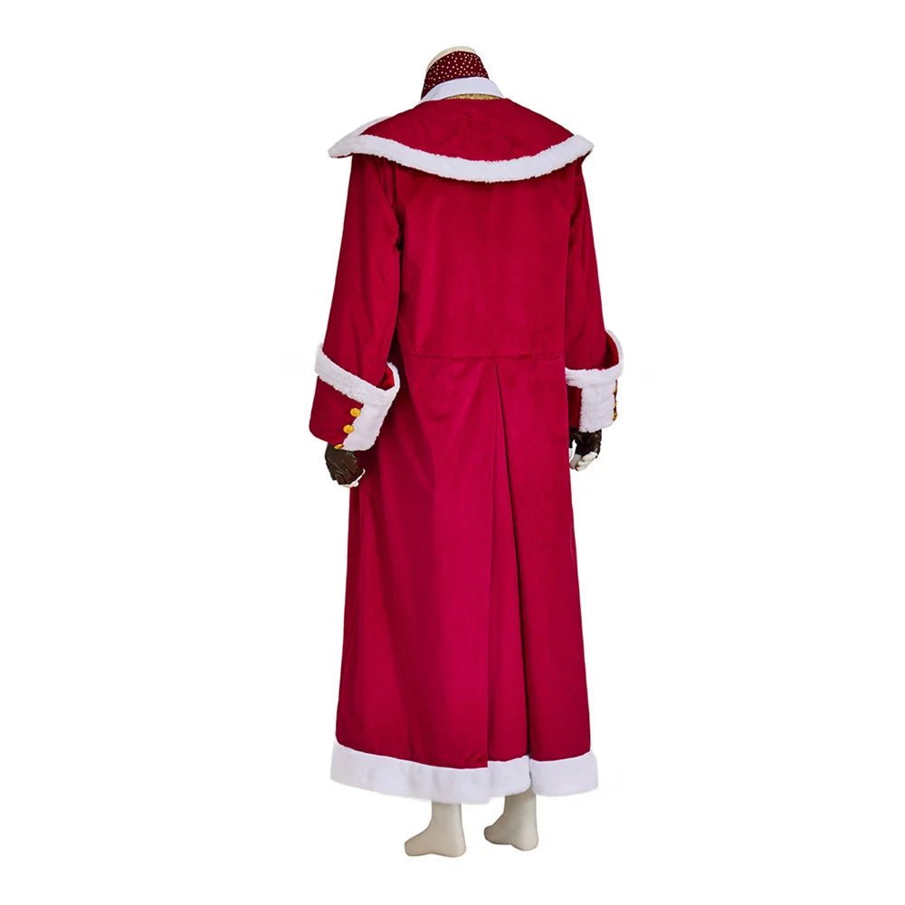 Traje de Cosplay de Santa Claus Medieval Navideño - Chaqueta de Terciopelo Roja con Capa - Fantasia Cosera