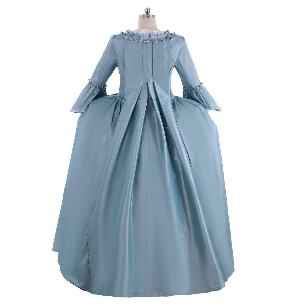 Vestido Rococó de Marie Antoinette del Siglo XVIII - Elegante vestido azul con encaje - Fantasia Cosera