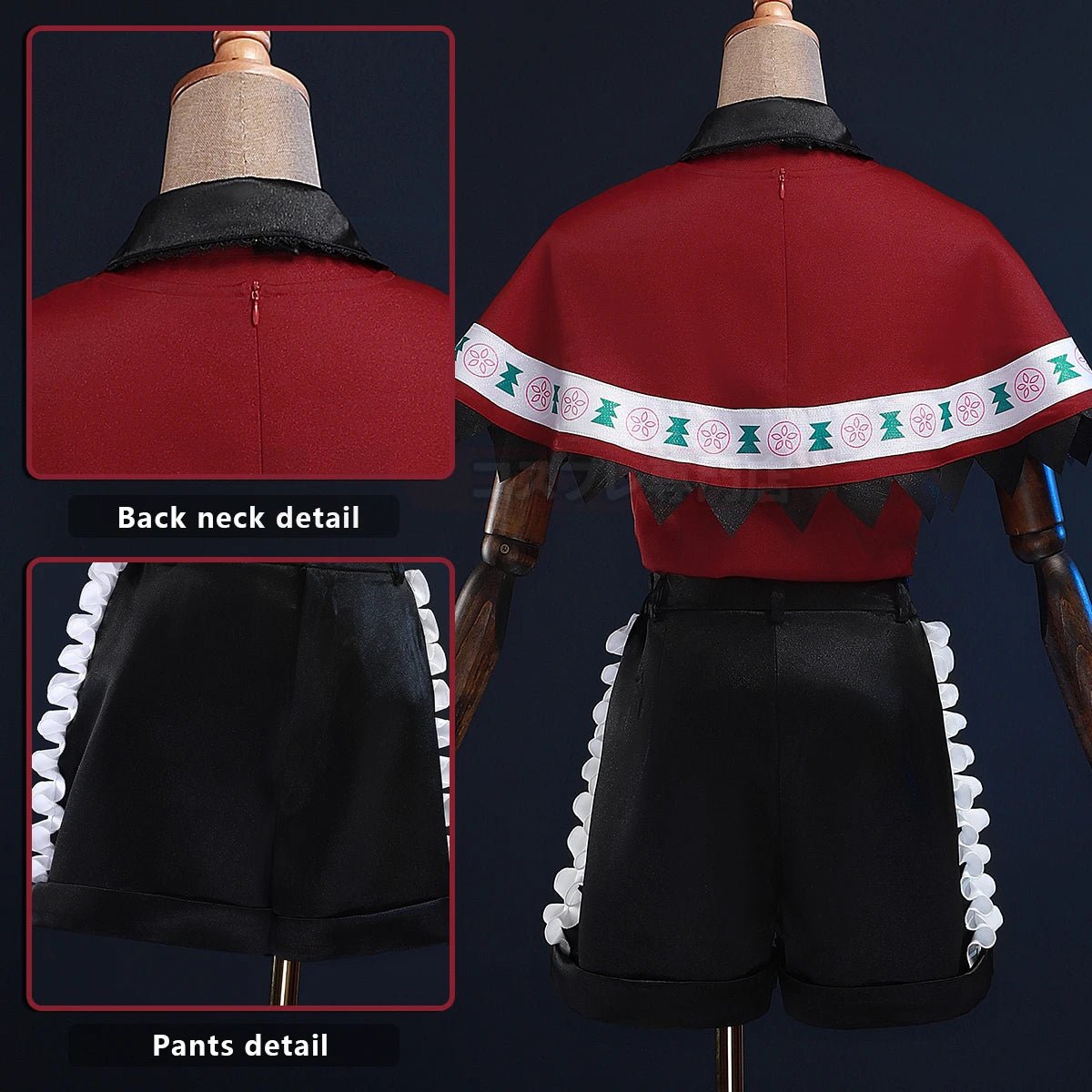 Disfraz de Cosplay de Mem-Cho de OSHI NO KO Anime con Peluca, Chal, Shorts y Rosa de Fibra Sintética para Halloween y Navidad - Fantasia Cosera