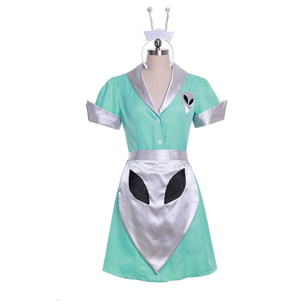 Traje de Camarera del Crashdown Cafe de Roswell para Cosplay de Liz Parker | Vestido de Criada | Uniforme Alienígena de Halloween - Fantasia Cosera