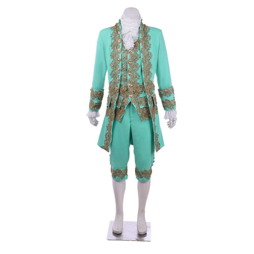 Traje de Corte Rococó del Siglo XVIII para Hombre - Traje Colonial Verde | Serie Medieval Fantasía Cosera - Fantasia Cosera