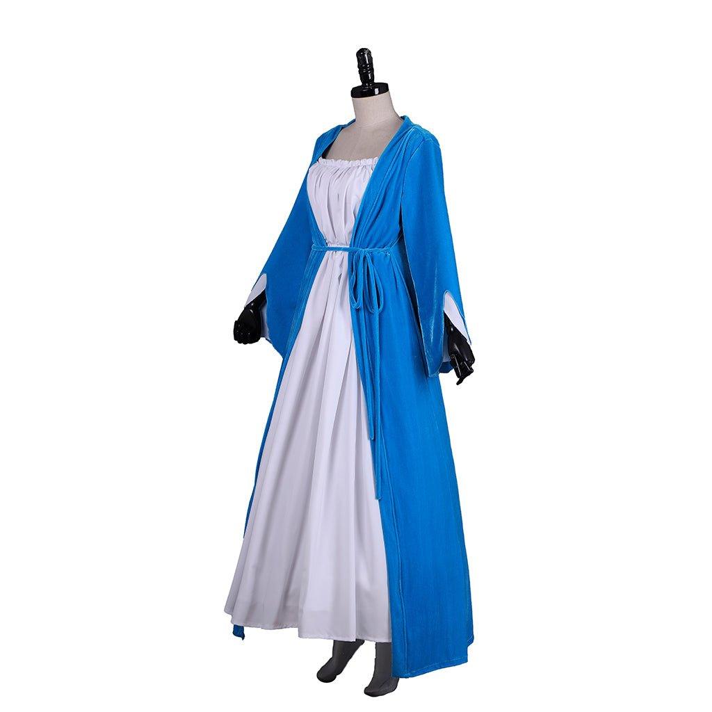 Vestido Azul Elizabeth Schuyler Hamilton Cosplay | Hamilton Broadway Vestido de Baile Colonial Rococo - Fantasia Cosera