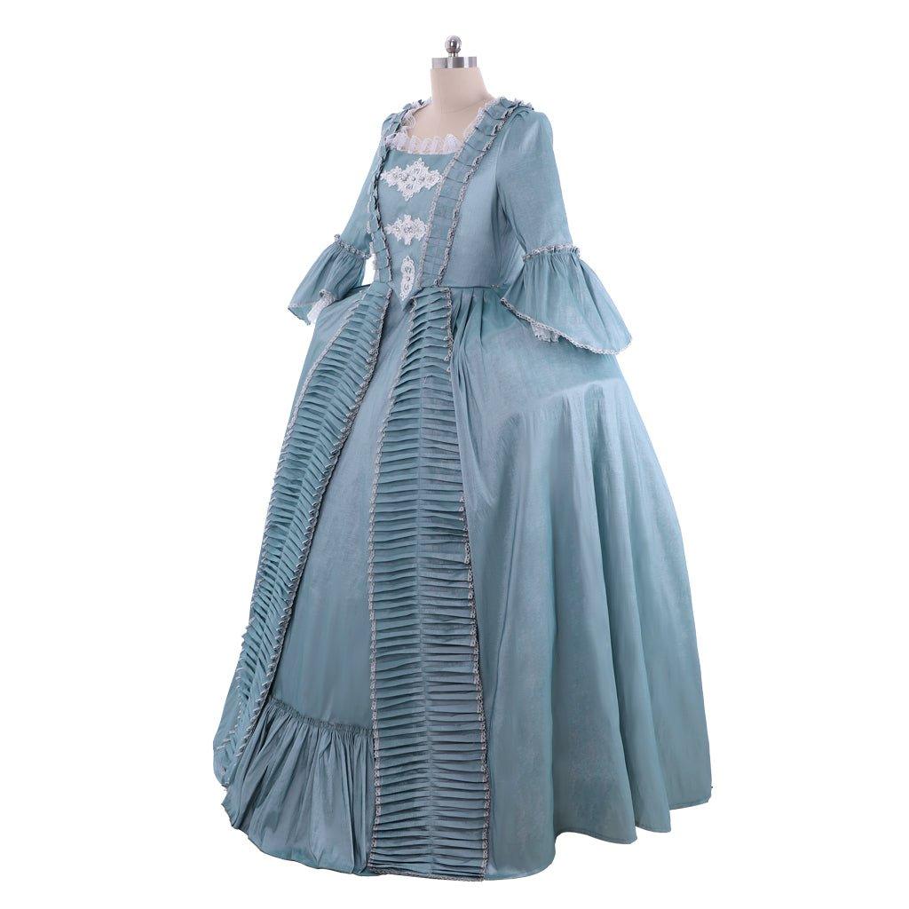 Vestido Rococó de Marie Antoinette del Siglo XVIII - Elegante vestido azul con encaje - Fantasia Cosera