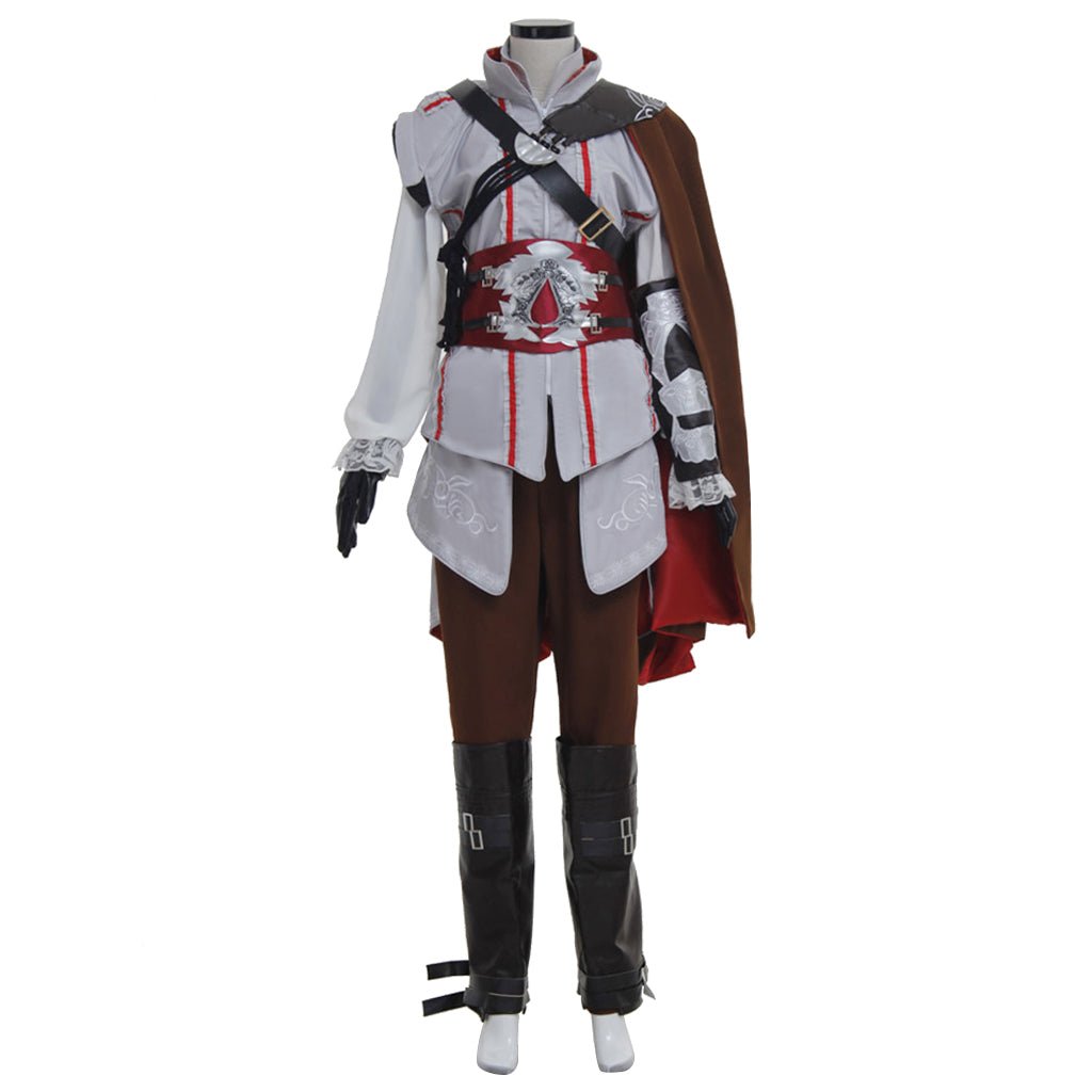 Traje de Cosplay de Ezio Auditore da Firenze | Ropa de Asesino con Capa Negra - Fantasia Cosera